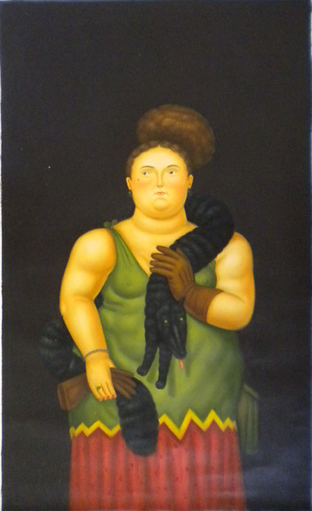 Vendita falso d'autore Society Lady II 98x58 cm di Fernando Botero